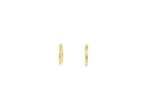 18K Yellow Gold 0.4-Inch Textured Rope-Pattern Hoop Earrings